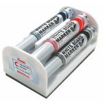 Táblamarker készlet, 6 mm, kúpos hegy, PENTEL "Maxiflo", 4 különböző szín