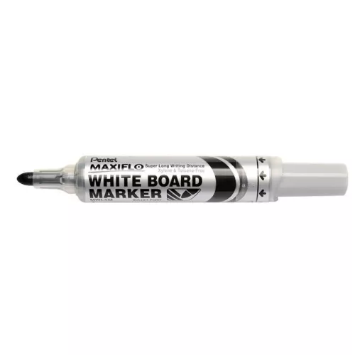 Táblamarker, 2,5 mm, kúpos, PENTEL "Maxiflo MWL5M", fekete