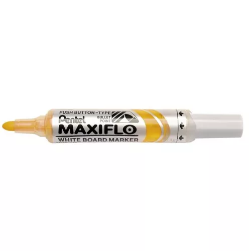 Táblamarker, 2,5 mm, kúpos, PENTEL "Maxiflo MWL5M", sárga