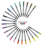 Tűfilc készlet, 0,4 mm, PENTEL "Pointliner", 24 különböző szín