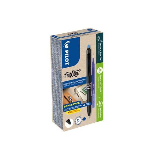 Rollertoll, 0,35 mm, törölhető, nyomógombos, PILOT "Frixion Ball Plus", kék + betét