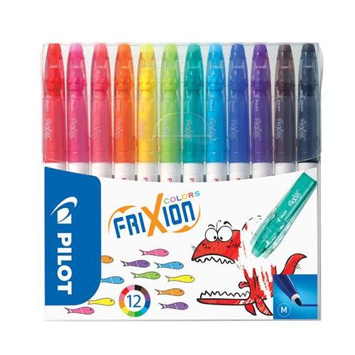 Filctoll készlet, 0,39-0,7 mm, törölhető, PILOT "Frixion Colors", 12 különböző szín