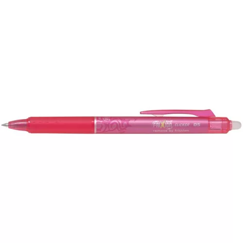 Rollertoll, 0,25 mm, törölhető, nyomógombos, PILOT "Frixion Clicker", rózsaszín