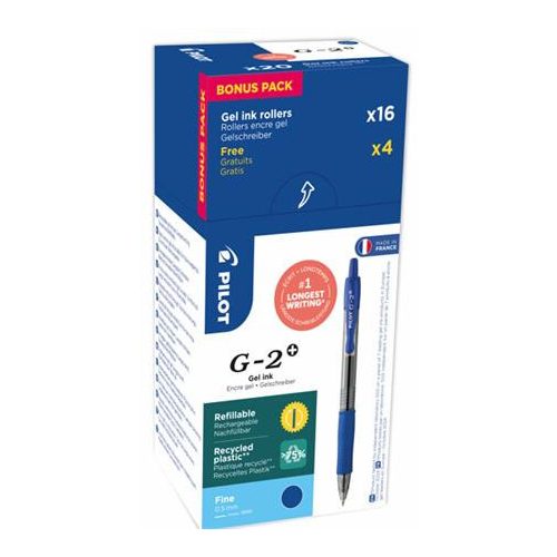 Zseléstoll, 0,32 mm, nyomógombos, PILOT "G-2", 20 db, kék