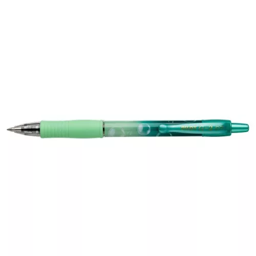 Zseléstoll, 0,32 mm, nyomógombos, PILOT "G-2 Green Bubble", kék