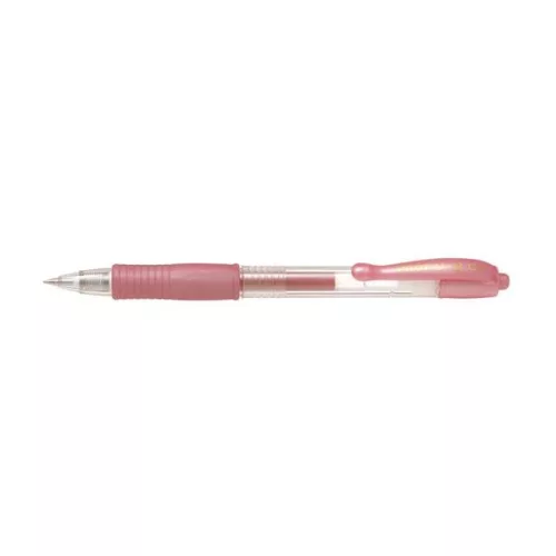 Zseléstoll, 0,32 mm, nyomógombos, PILOT "G-2 Metallic", rózsaszín