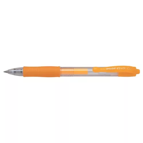 Zseléstoll, 0,37 mm, nyomógombos, PILOT "G-2 Neon", narancs