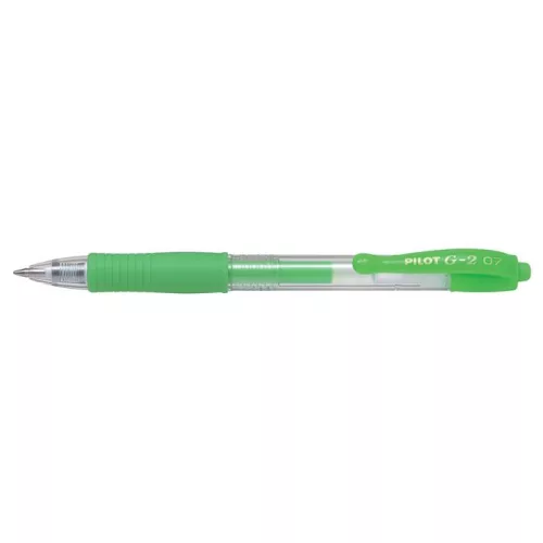Zseléstoll, 0,37 mm, nyomógombos, PILOT "G-2 Neon", zöld