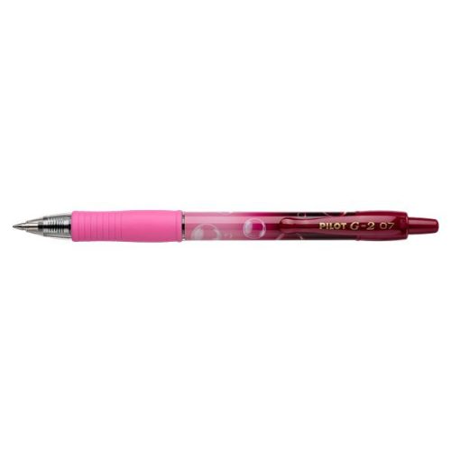 Zseléstoll, 0,32 mm, nyomógombos, PILOT "G-2 Pink Bubble", kék