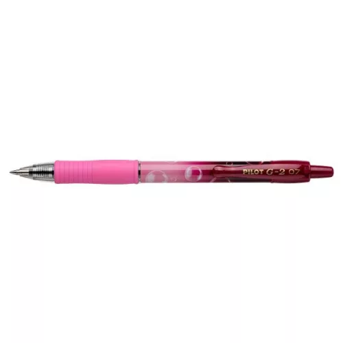 Zseléstoll, 0,32 mm, nyomógombos, PILOT "G-2 Pink Bubble", kék