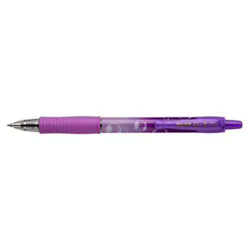 Zseléstoll, 0,32 mm, nyomógombos, PILOT "G-2 Purple Bubble", kék