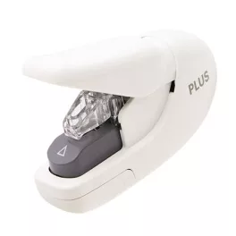Kapocs nélküli tűzőgép, kézi, 5 lap, PLUS, fehér