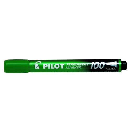 Alkoholos marker, 1 mm, kúpos, PILOT "Permanent Marker 100", zöld
