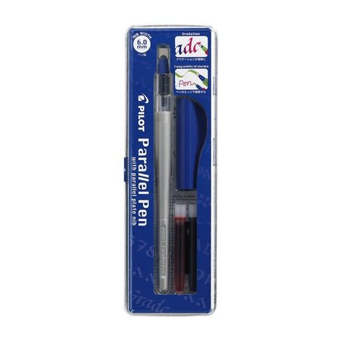 Töltőtoll, 0,5-6 mm, kék kupak, PILOT "Parallel Pen"