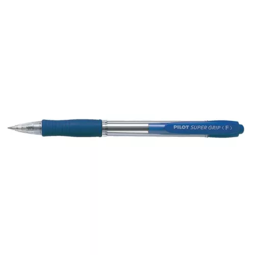 Golyóstoll, 0,22 mm, nyomógombos, PILOT "Super Grip", kék