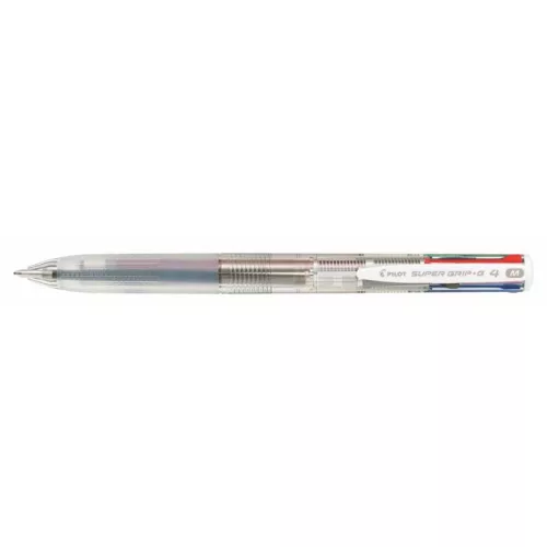Golyóstoll, 0,27 mm, nyomógombos, áttetsző, PILOT "Super Grip G", négyszínű