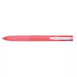   Golyóstoll, 0,27 mm, nyomógombos, rózsaszín tolltest, PILOT "Super Grip G", négyszínű