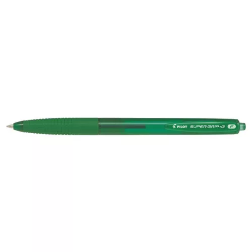 Golyóstoll, 0,22 mm, nyomógombos, PILOT "Super Grip G", zöld