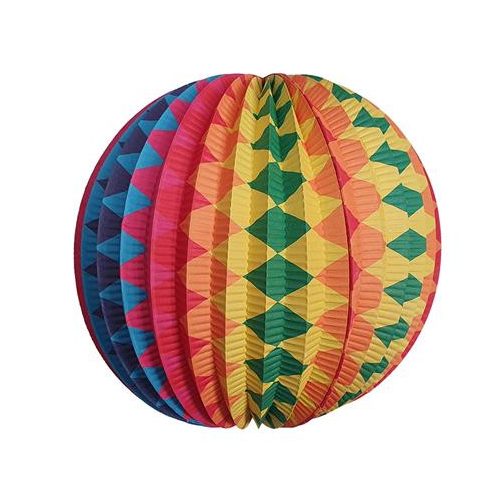 Lampion, kerek, 22cm, színes