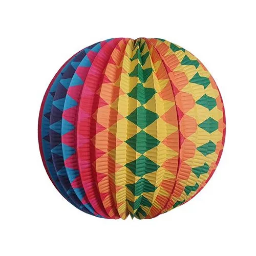 Lampion, kerek, 22cm, színes