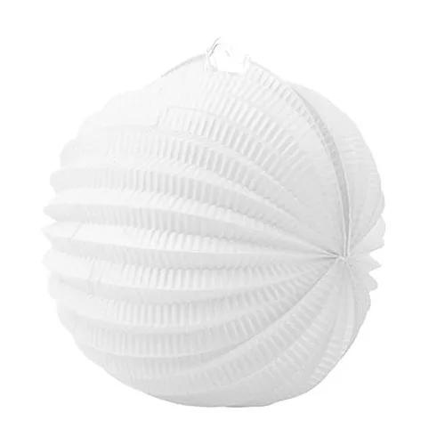 Lampion, kerek, 22 cm, fehér