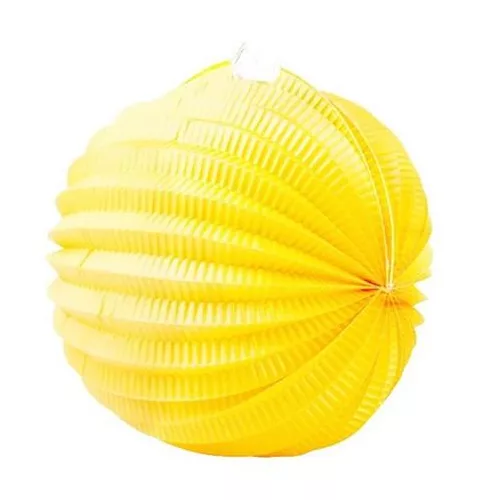 Lampion, kerek, 22 cm, sárga