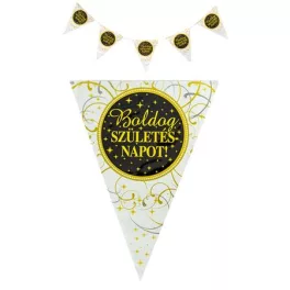   Zászló, 3,6 m, műanyag, "Boldog Szülinapot", elegáns