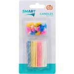 Gyertya, születésnapi, tartóval, 24 db