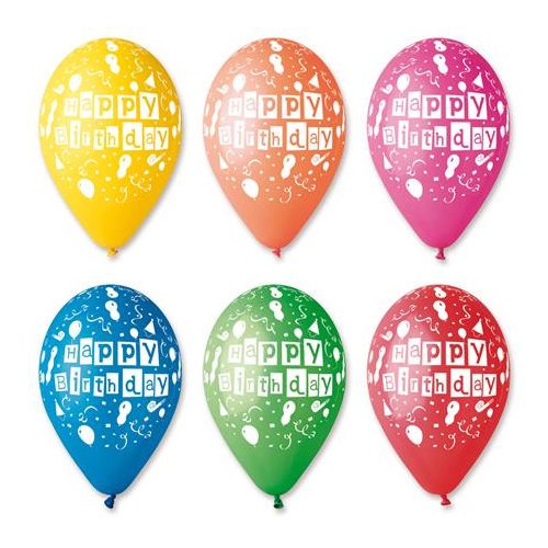 Léggömb, 30 cm, "Happy Birthday", lufis