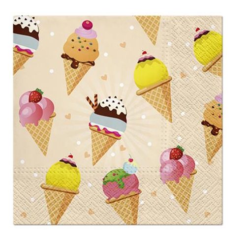 Szalvéta, 2 rétegű, 33x33 cm, fagyi minta