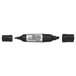   Alkoholos marker, 4/4,8-7 mm, kétvégű, PILOT "Twin Jumbo", fekete