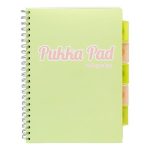 Spirálfüzet, A4, vonalas, 100 lap, PUKKA PAD "Pastel project book", vegyes szín