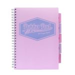 Spirálfüzet, A4, vonalas, 100 lap, PUKKA PAD "Pastel project book", vegyes szín