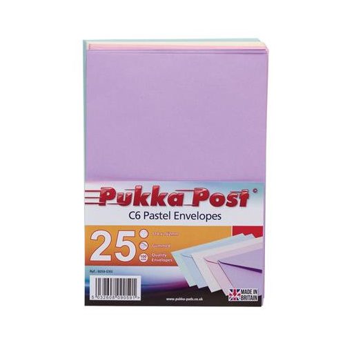 Boríték, C6, szilikonos, PUKKA PAD "Pastel", vegyes színek