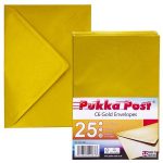 Boríték, C6, szilikonos, PUKKA PAD "Gold", arany