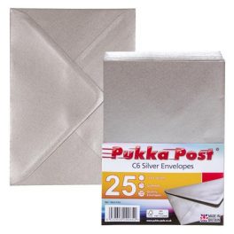   Boríték, C6, szilikonos, PUKKA PAD "Silver", ezüst