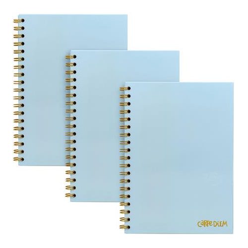 Spirálfüzet, B5, vonalas, 80 lap, FSC, PUKKA PAD "Carpe Diem", égszínkék