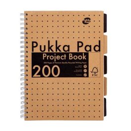   Spirálfüzet, A4, vonalas, 100 lap, PUKKA PAD "Kraft project book"
