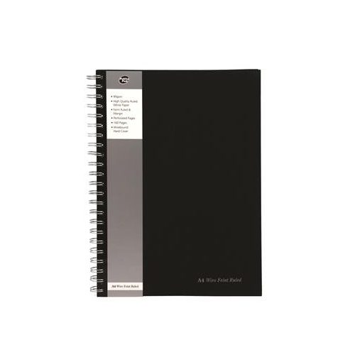 Spirálfüzet, A4, vonalas, 80 lap, PUKKA PAD "Black", fekete