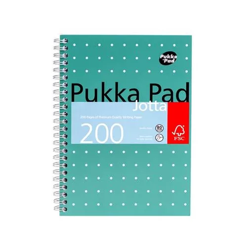 Spirálfüzet, A5, kockás, 100 lap, PUKKA PAD, "Metallic Jotta"