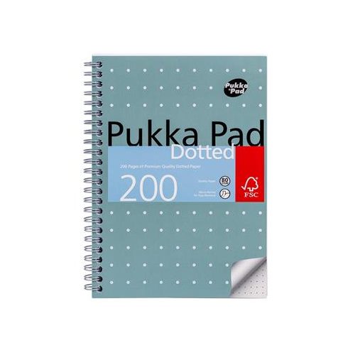Spirálfüzet, A5, pontrácsos, 100 lap, PUKKA PAD "Metallic Jotta"