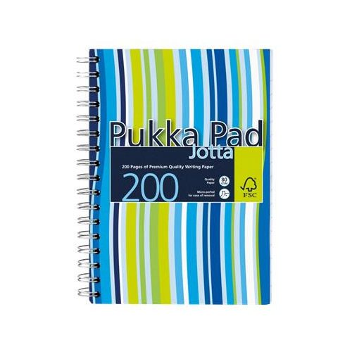 Spirálfüzet, A6, vonalas, 100 lap, PUKKA PAD "Stripe Jotta"