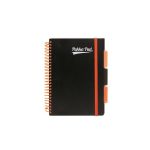 Spirálfüzet, A5, vonalas, 100 lap, PUKKA PAD, "Neon black project book"
