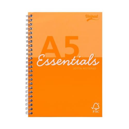 Spirálfüzet, A5, vonalas, 80 lap, PUKKA PAD "Unipad Essentials Jotta", vegyes