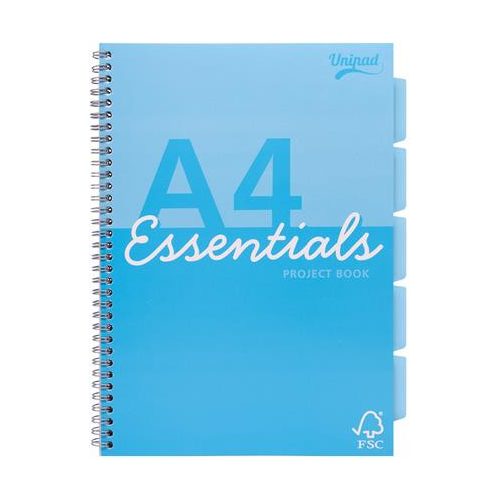 Spirálfüzet, A4, vonalas, 100 lap, PUKKA PAD "Unipad Essentials Project Book", vegyes