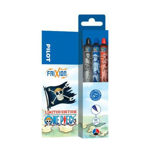 Rollertoll, 0,35 mm, nyomógombos, PILOT "Frixion Ball Plus One Piece", 3 különböző szín