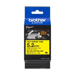   Zsugorcső, feliratozógéphez, 5,2 mm x 1,5 m, BROTHER "HSe-611E", sárga-fekete