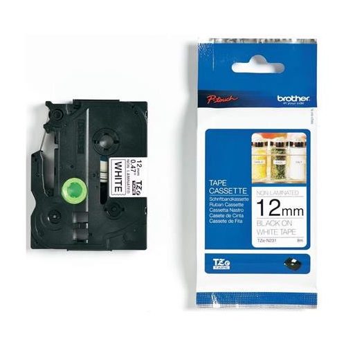 Feliratozógép szalag, matt, 12 mm x 8 m, BROTHER, "TZe-N231" fehér-fekete