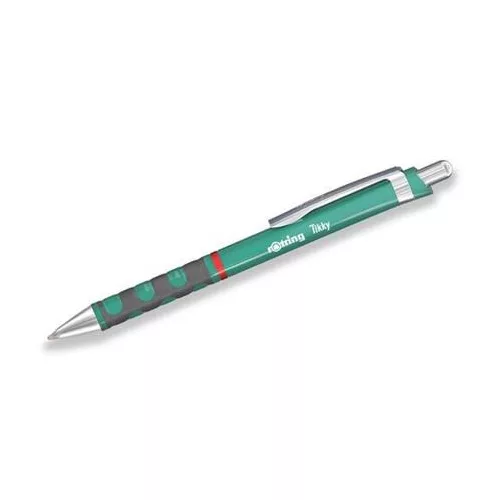 Golyóstoll, 0,8 mm, nyomógombos, tengerkék tolltest, ROTRING "Tikky", kék
