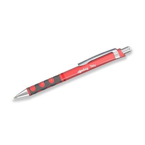 Golyóstoll, 0,8 mm, nyomógombos, tearózsa tolltest, ROTRING "Tikky", kék
